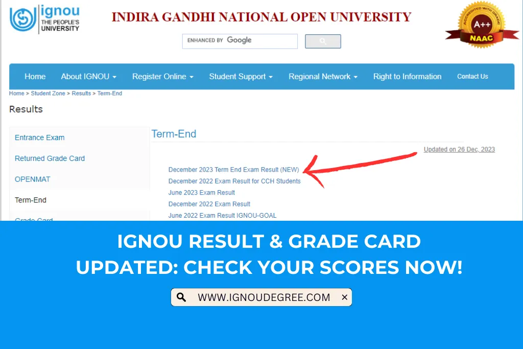 IGNOU Result & Grade Card