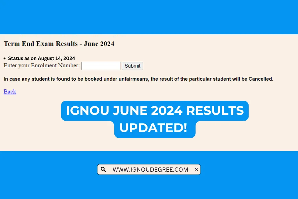 IGNOU June 2024 Results Updated