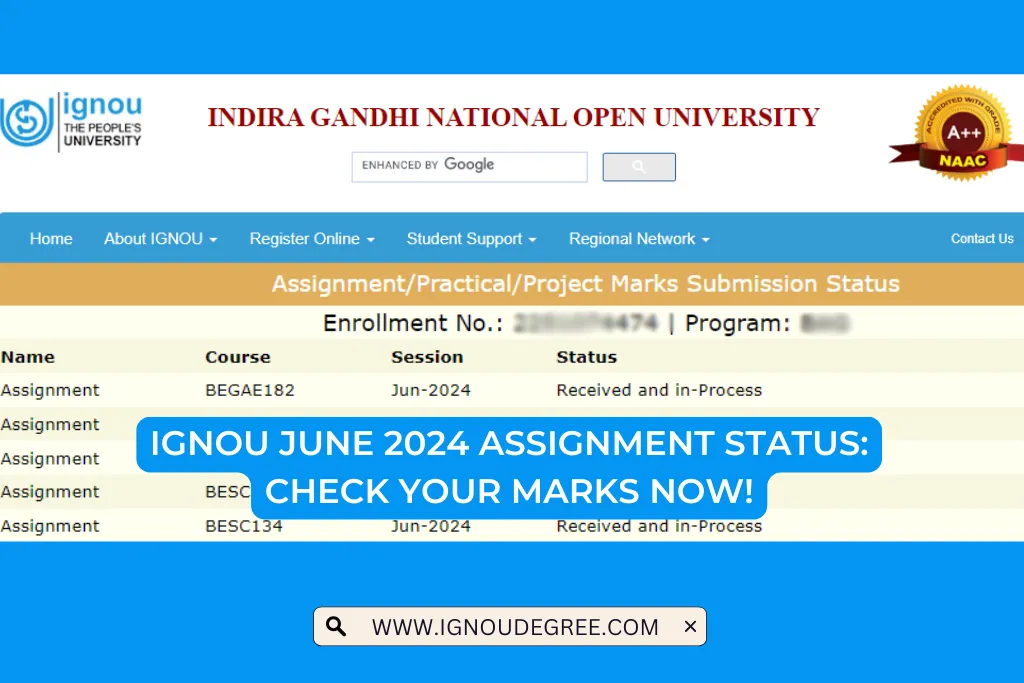 IGNOU June 2024 Assignment Status